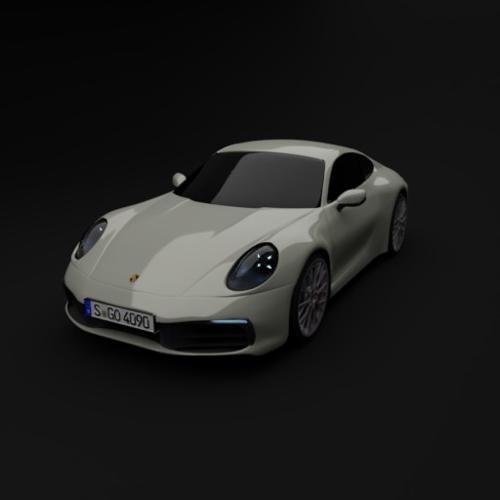 Realistic new 2020 porsche 911 carrera 4s 992 with materials preview image
